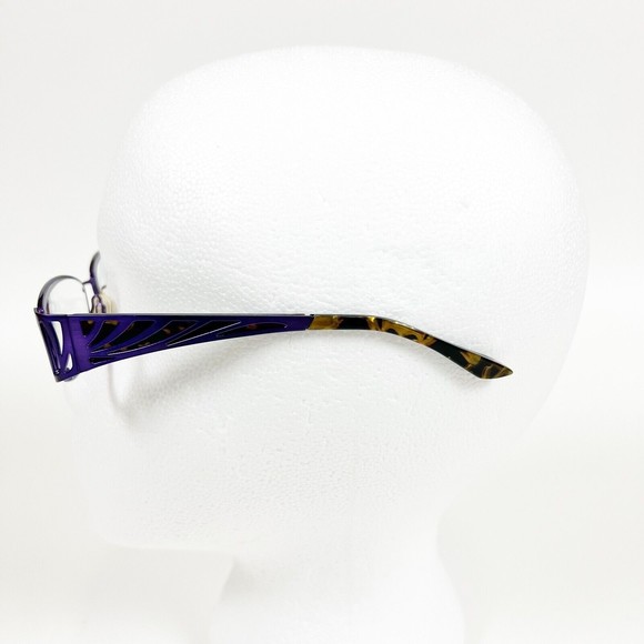 La Matta Rapsody Women Eyeglass Frame Tortoise Purple Metal Cutout 52-16-135 - Picture 12 of 16